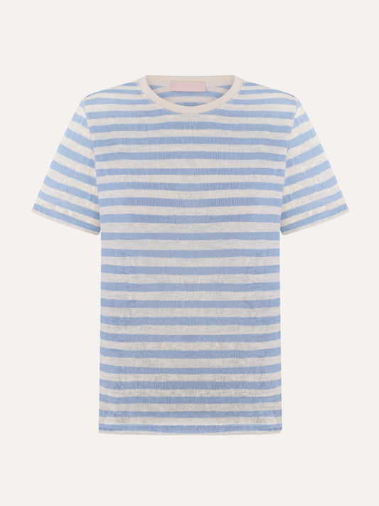 Knitted Lulu T-Shirt in Soft Blue