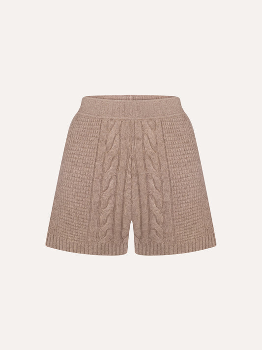 Knitted Hana Shorts in Taupe